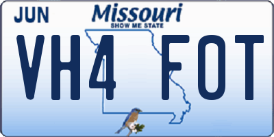 MO license plate VH4F0T