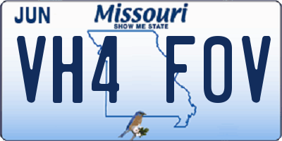 MO license plate VH4F0V