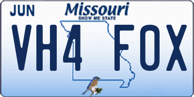 MO license plate VH4F0X