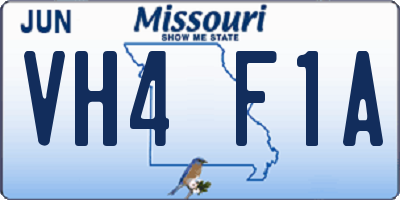 MO license plate VH4F1A