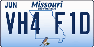 MO license plate VH4F1D