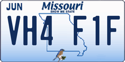 MO license plate VH4F1F