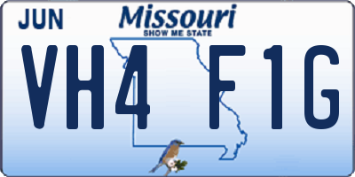 MO license plate VH4F1G