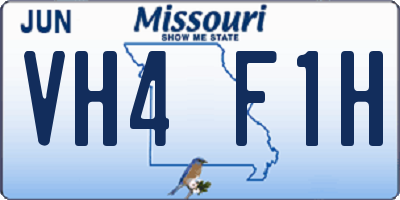 MO license plate VH4F1H