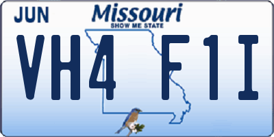 MO license plate VH4F1I