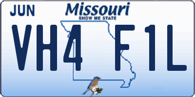 MO license plate VH4F1L