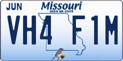 MO license plate VH4F1M