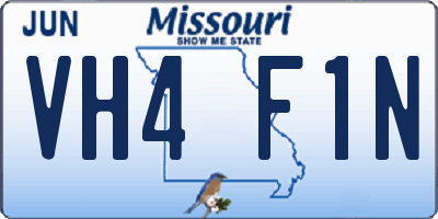 MO license plate VH4F1N
