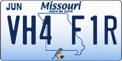 MO license plate VH4F1R