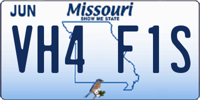MO license plate VH4F1S