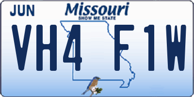 MO license plate VH4F1W