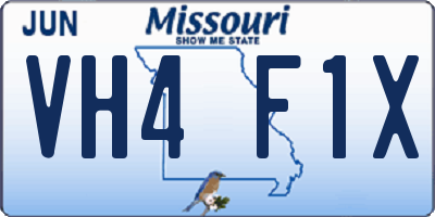 MO license plate VH4F1X