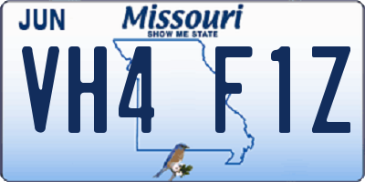 MO license plate VH4F1Z