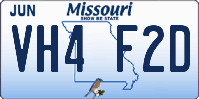MO license plate VH4F2D