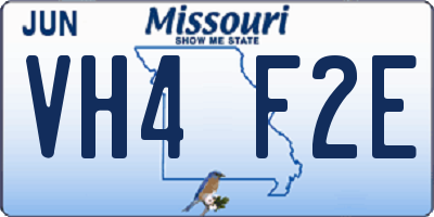 MO license plate VH4F2E