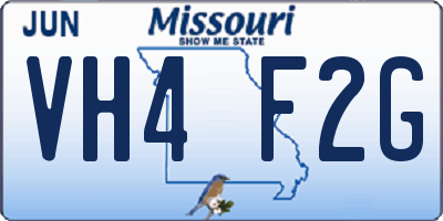 MO license plate VH4F2G