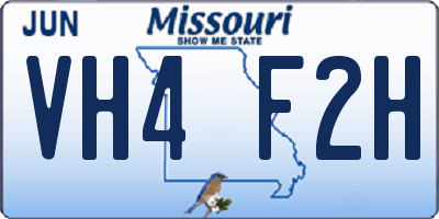 MO license plate VH4F2H
