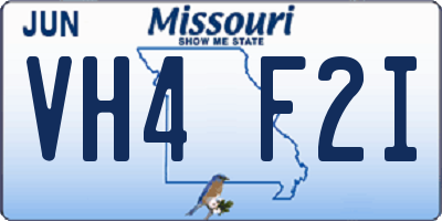 MO license plate VH4F2I