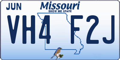 MO license plate VH4F2J