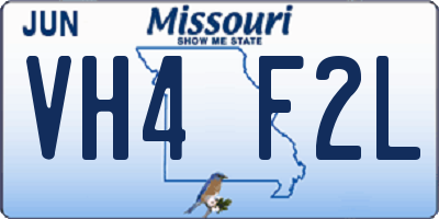 MO license plate VH4F2L
