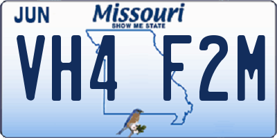 MO license plate VH4F2M