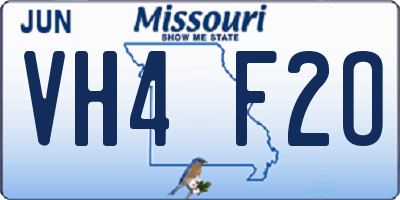 MO license plate VH4F2O