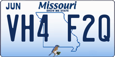 MO license plate VH4F2Q