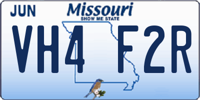 MO license plate VH4F2R