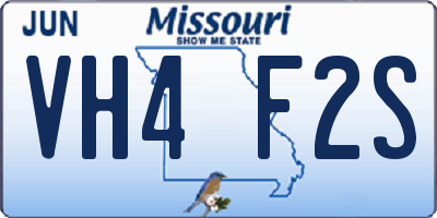 MO license plate VH4F2S