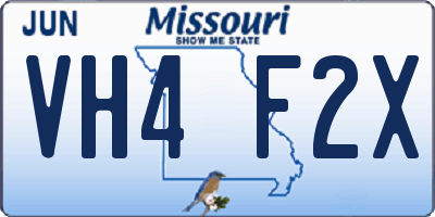 MO license plate VH4F2X