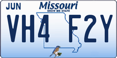 MO license plate VH4F2Y