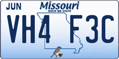 MO license plate VH4F3C
