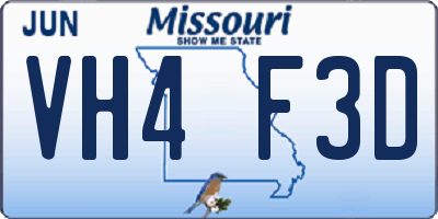 MO license plate VH4F3D