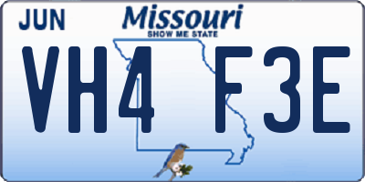 MO license plate VH4F3E