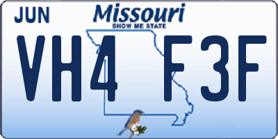 MO license plate VH4F3F