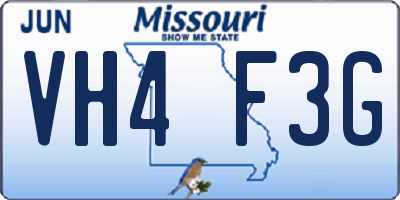 MO license plate VH4F3G