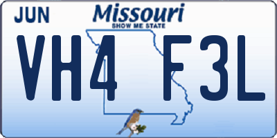 MO license plate VH4F3L