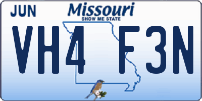 MO license plate VH4F3N