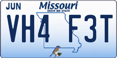 MO license plate VH4F3T