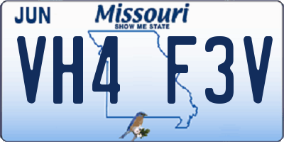 MO license plate VH4F3V
