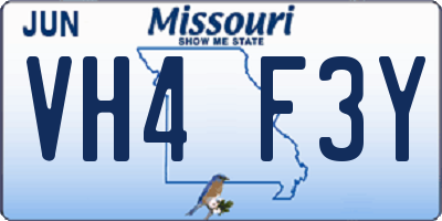 MO license plate VH4F3Y