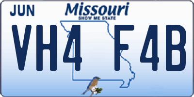 MO license plate VH4F4B