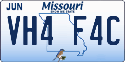 MO license plate VH4F4C