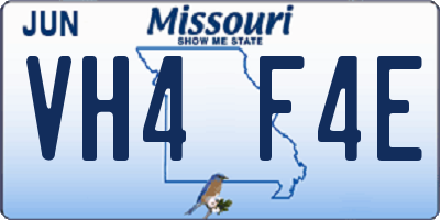 MO license plate VH4F4E
