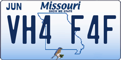 MO license plate VH4F4F