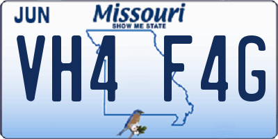 MO license plate VH4F4G