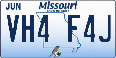 MO license plate VH4F4J