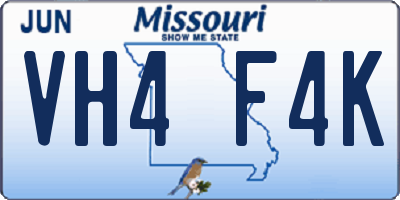 MO license plate VH4F4K