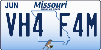 MO license plate VH4F4M