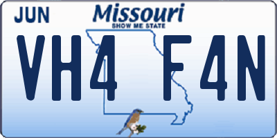 MO license plate VH4F4N